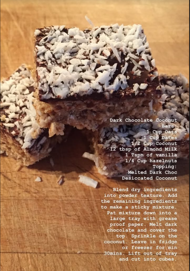 Home dark choloate coconut bars